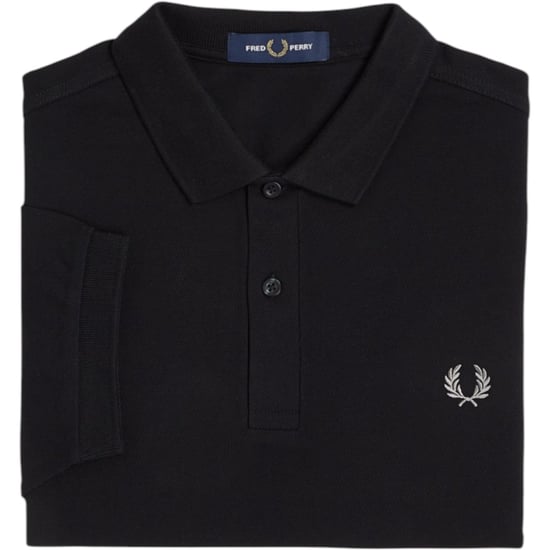Fred Perry Mens M6000 Plain Polo Shirt Black - Image 2