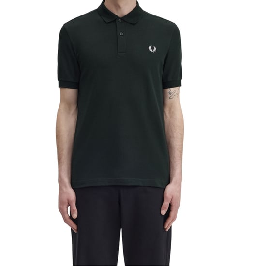 Fred Perry Mens M6000 Plain Polo Shirt Night Green - Image 4
