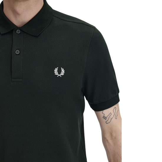 Fred Perry Mens M6000 Plain Polo Shirt Night Green - Image 5