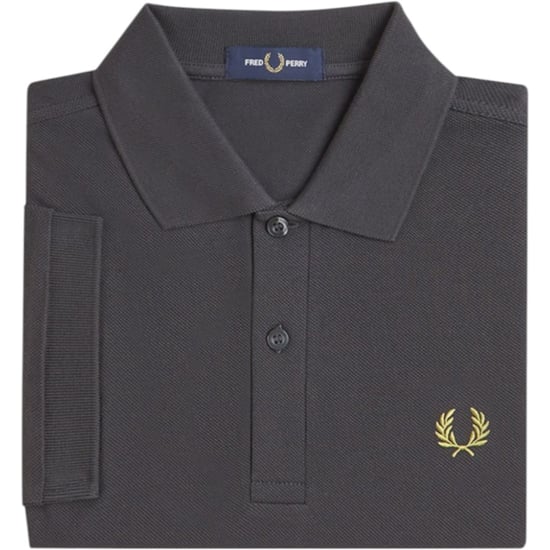 Fred Perry Mens M6000 Plain Polo Shirt Anchor Grey - Image 2
