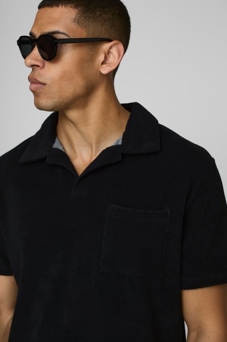 Regular Pocket Detail Toweling Revere Polo - Image 3