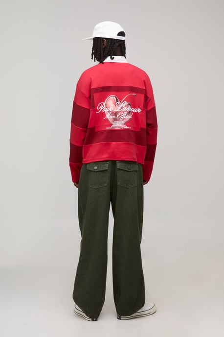 Oversized Boxy Heart Printed Rugby Polo - Image 2