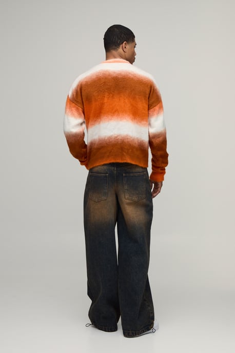 Relaxed Boxy Brushed Ombre Knitted Jumper - Image 2