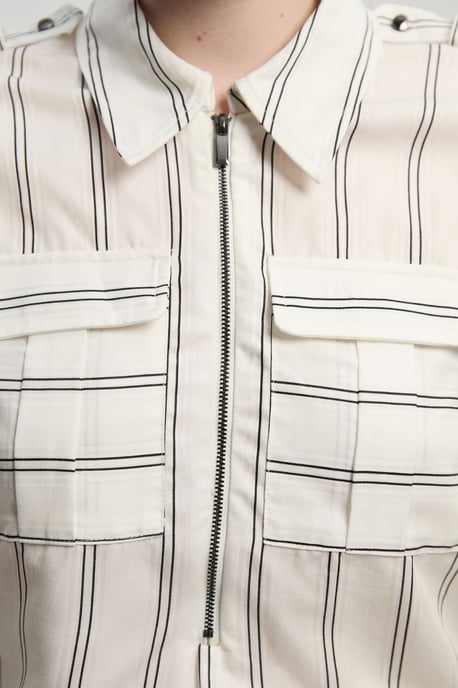 Bold Stripe Cotton Woven Utility Shirt - Image 3