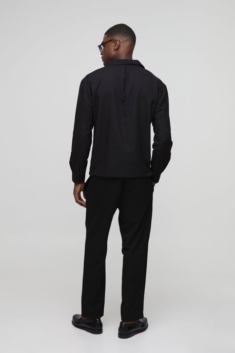 Oversized Wrap Front Long Sleeve Linen Blend Shirt - Image 2