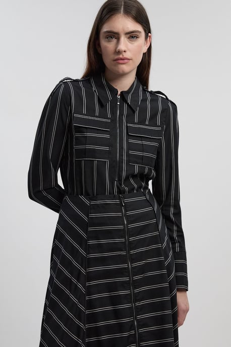 Bold Stripe Cotton Woven Utility Shirt - Image 2