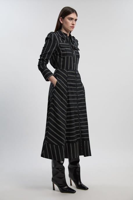 Bold Stripe Cotton Woven Utility Shirt - Image 3