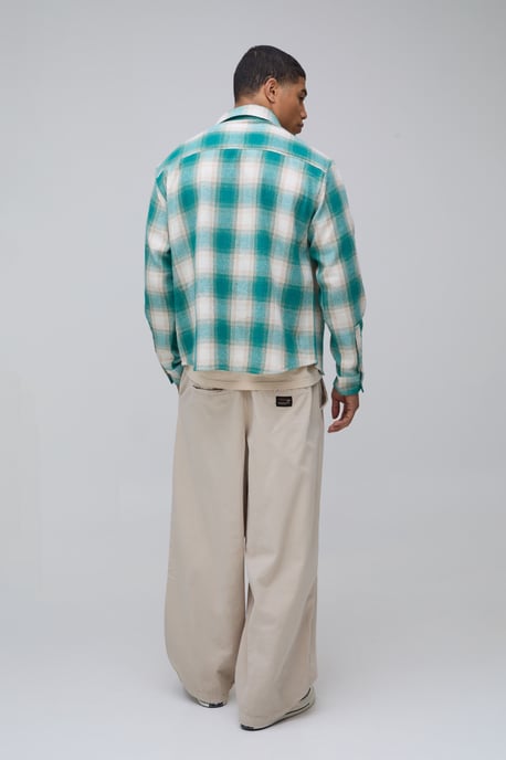 Oversized Brushed Check Shirt - Image 2