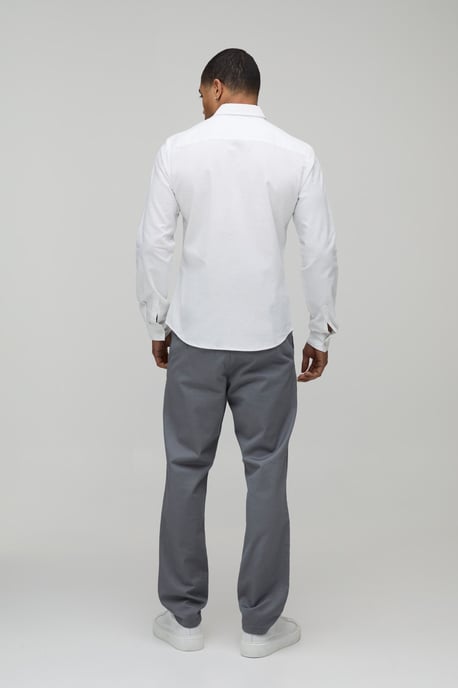 Slim Fit Button Down Collar Oxford Long Sleeve Shirt - Image 2