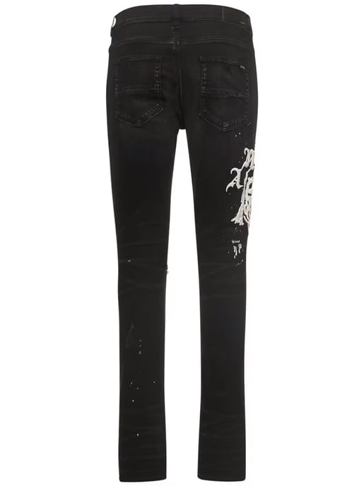 Wes Lang Reaper Logo Aged Jeans in Black - Image 1
