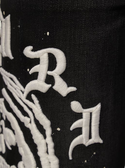 Wes Lang Reaper Logo Aged Jeans in Black - Image 3