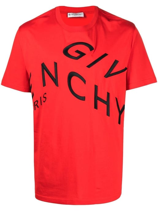 Oversized rood T-shirt met gebroken, geborduurd logo van Givenchy - Image 2