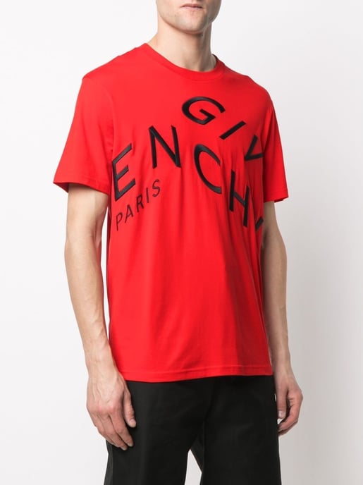 Oversized rood T-shirt met gebroken, geborduurd logo van Givenchy - Image 3