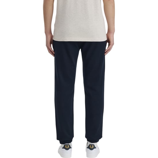 Fred Perry Mens Loopback Cuffed Joggers Navy - Image 4