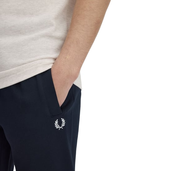 Fred Perry Mens Loopback Cuffed Joggers Navy - Image 5