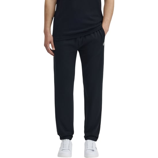 Fred Perry Mens Loopback Cuffed Joggers Black - Image 3