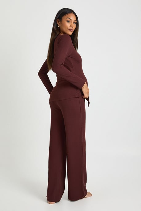Maternity Soft Knit Button Cardigan & Wide Leg Trouser - Image 2