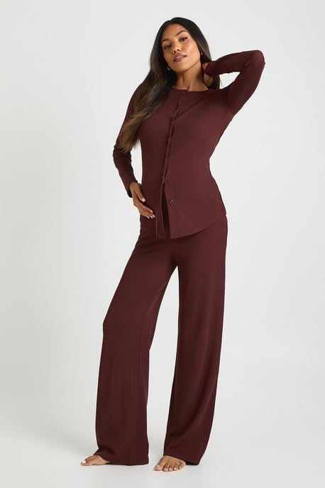 Maternity Soft Knit Button Cardigan & Wide Leg Trouser - Image 3