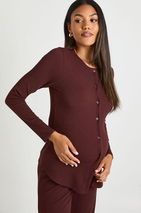Maternity Soft Knit Button Cardigan & Wide Leg Trouser - Image 4