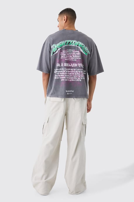 Extreme Baggy Fit Cargo Trousers In Ecru - Image 2