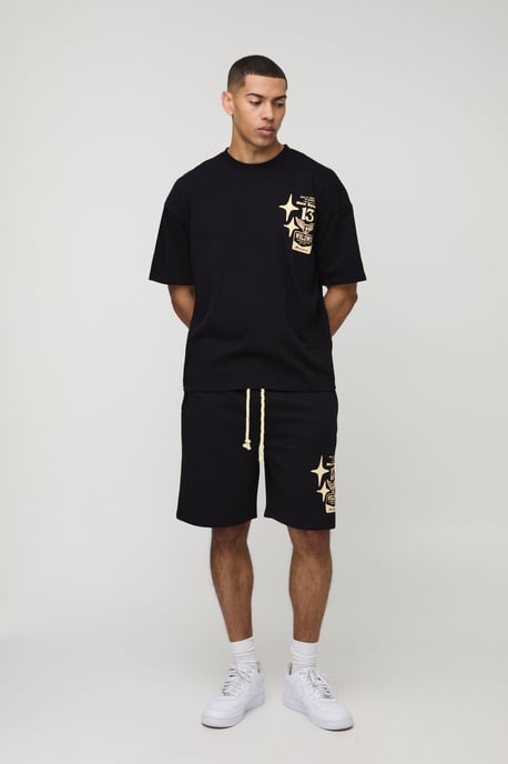 Oversized Moto Graphic T-Shirt & Short Set - Image 3