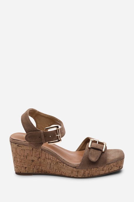Where's That From Women's Olivine Double Strap Platform Camel Suede Wedge - Image 2
