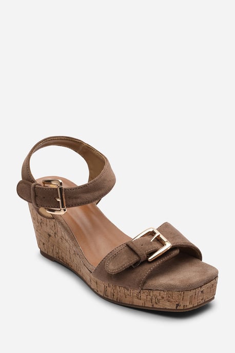Where's That From Women's Olivine Double Strap Platform Camel Suede Wedge - Image 3