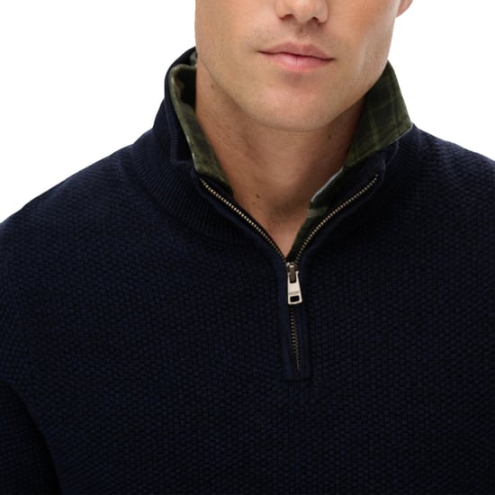 Superdry Katoen Textuur Henley Gebreide Truien - Image 4