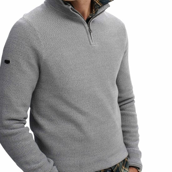 Superdry Katoenen Textuur Henley Gebreide Trui - Image 2