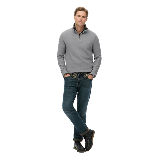 Superdry Katoenen Textuur Henley Gebreide Trui - Image 5