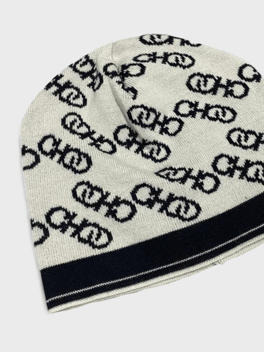 Jimmy Choo Logo Wool-Blend Beanie White - Image 2