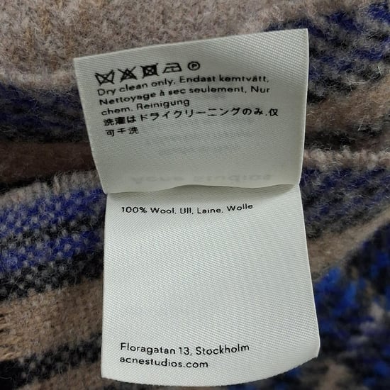 Acne Studios Plaid Printed Scarf in Multicolor Wool - Image 4