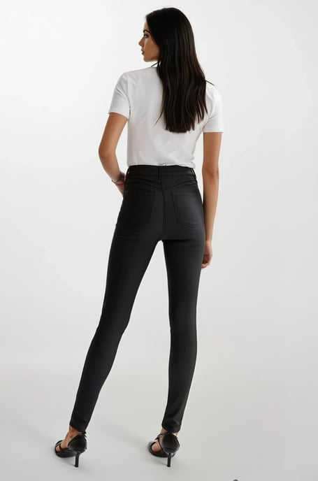 Leather Look Skinny Jeans - Image 3