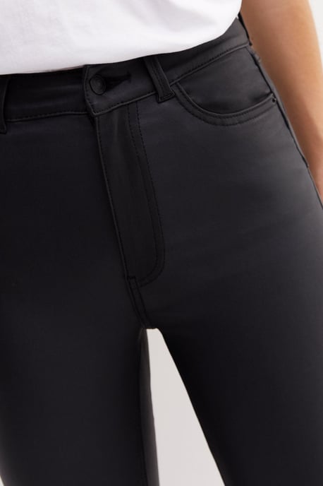 Leather Look Skinny Jeans - Image 6