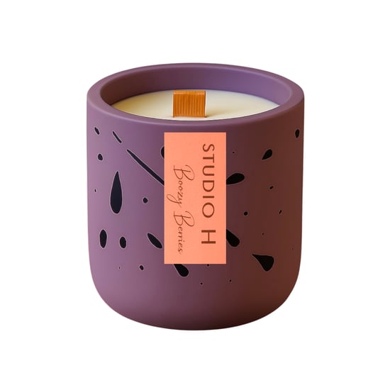 Boozy Berries 30cl Candle - Mauve/Black - Image 1