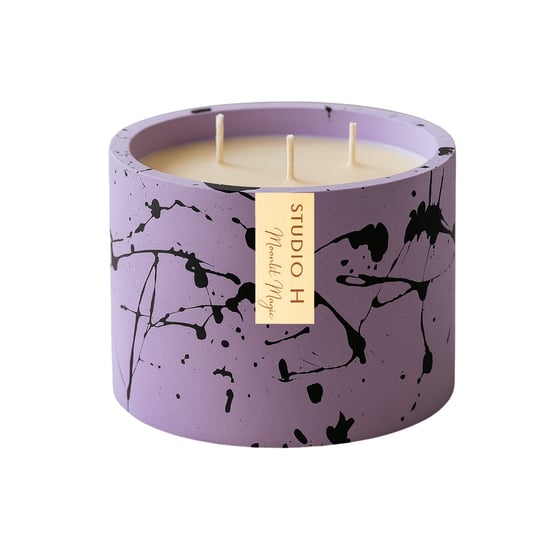 Moonlit Magic Large 3 Wick Candle - Lilac/Black - Image 1