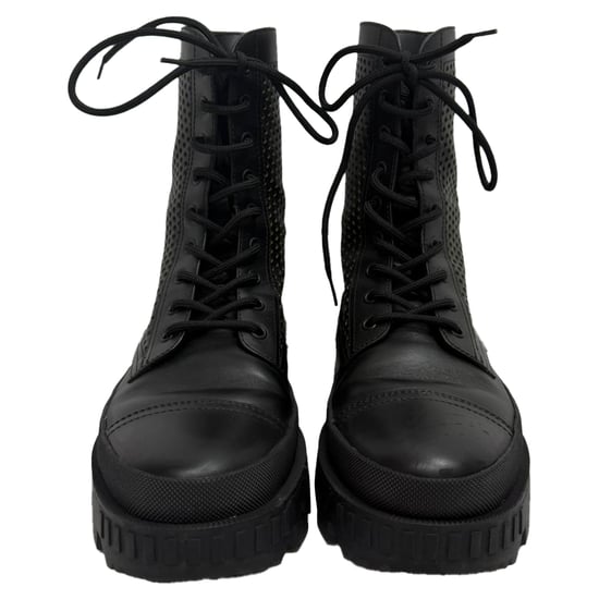 Moncler Carinne Perforated Ankle Boots in Black Leather - Image 2