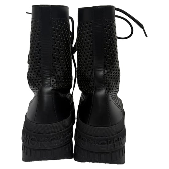 Moncler Carinne Perforated Ankle Boots in Black Leather - Image 3