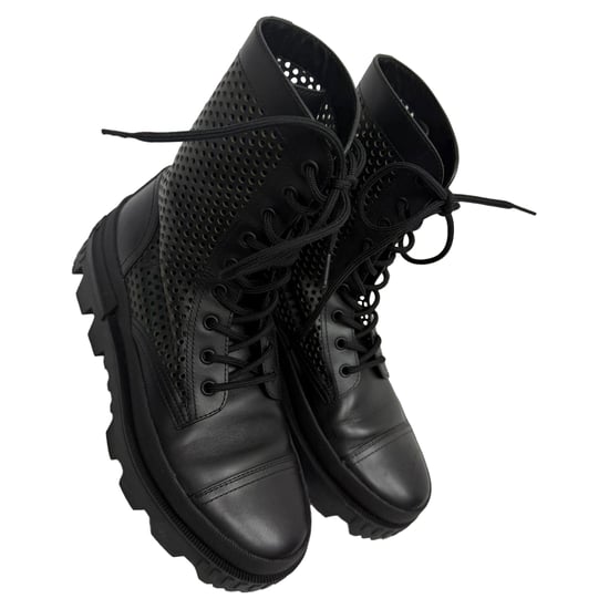 Moncler Carinne Perforated Ankle Boots in Black Leather - Image 6