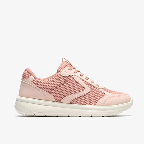 Ezrinn Tie Dusty Pink Trainers - Image 1