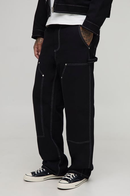 Tall Canvas Relaxed Fit Worker Trousers - Image 1