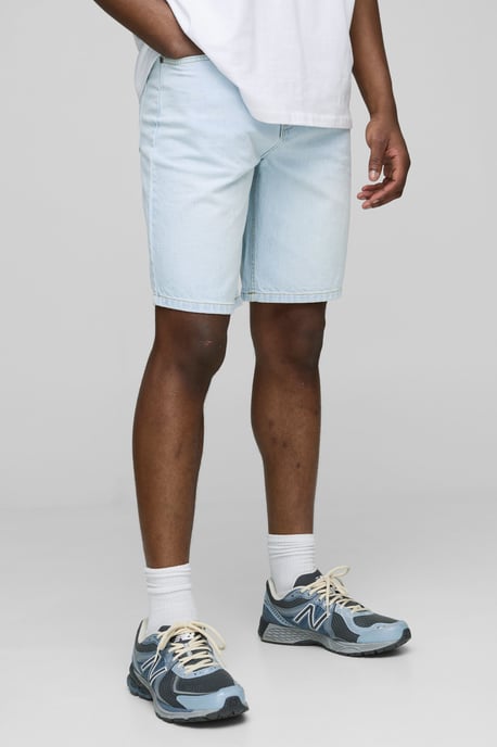 Relaxed Rigid Ice Blue Denim Shorts - Image 1