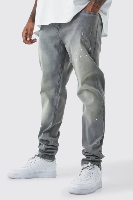 Plus Skinny Stretch Stacked Tinted Jeans - Image 1