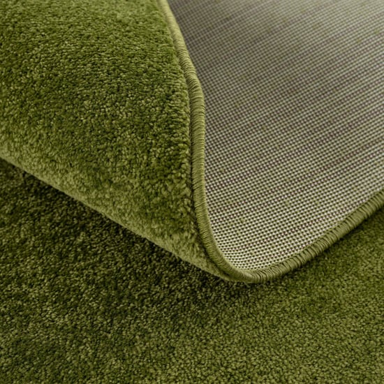 Muratap Uni rond groen vloerkleed – modern laagpolig effen tapijt- 300 cm rond - Image 3