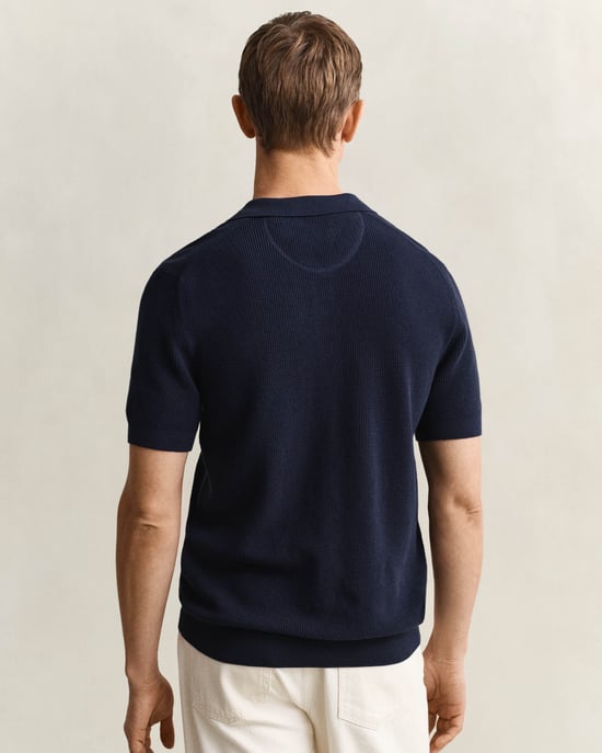 Short Sleeve Polo in Navy - Image 2