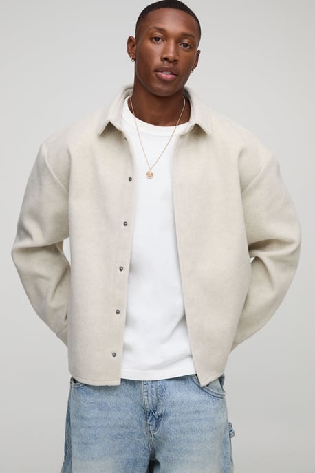 Oversized Melton Overshirt - Image 3