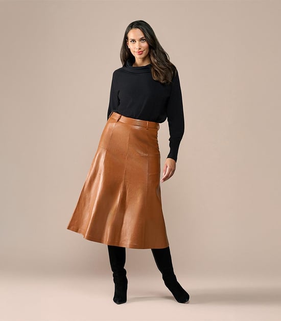 Delilah Leren Rok Cognac - Image 6