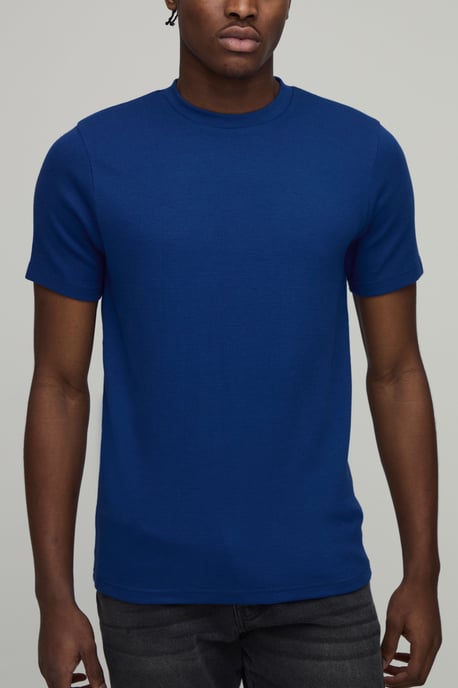 Slim Fit Waffle T-Shirt - Image 1
