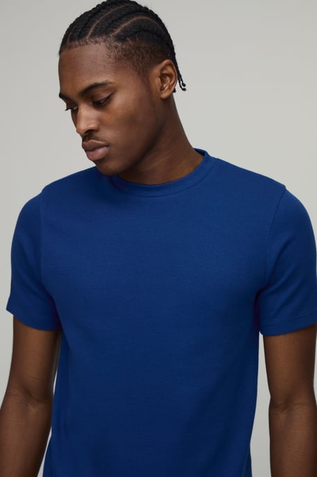 Slim Fit Waffle T-Shirt - Image 3