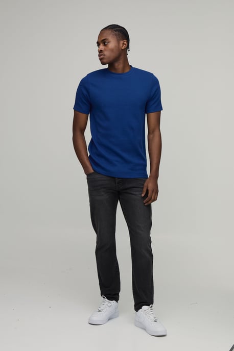 Slim Fit Waffle T-Shirt - Image 4